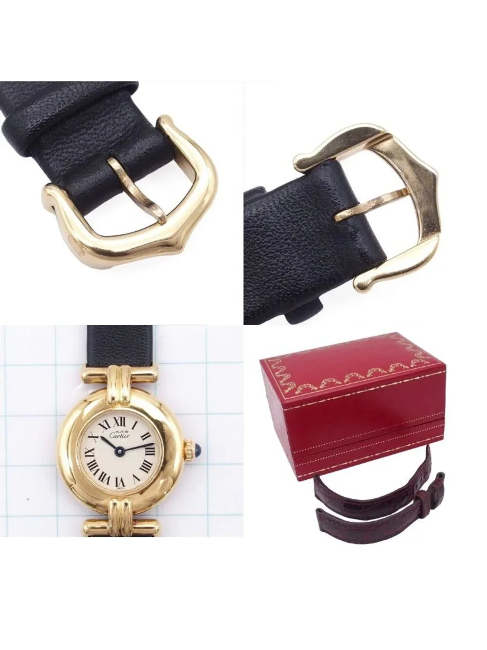 Cartier Must Colisee SM Vermeil Ivory Leather Watch